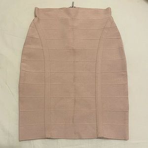 Guess mini bandage skirt in nude